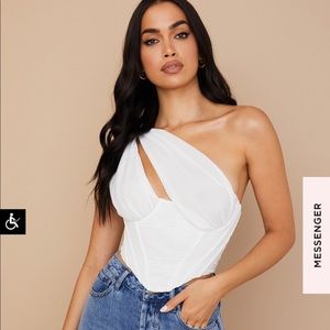 Brand NEW House of CB Mesh cut out corset top in size Small